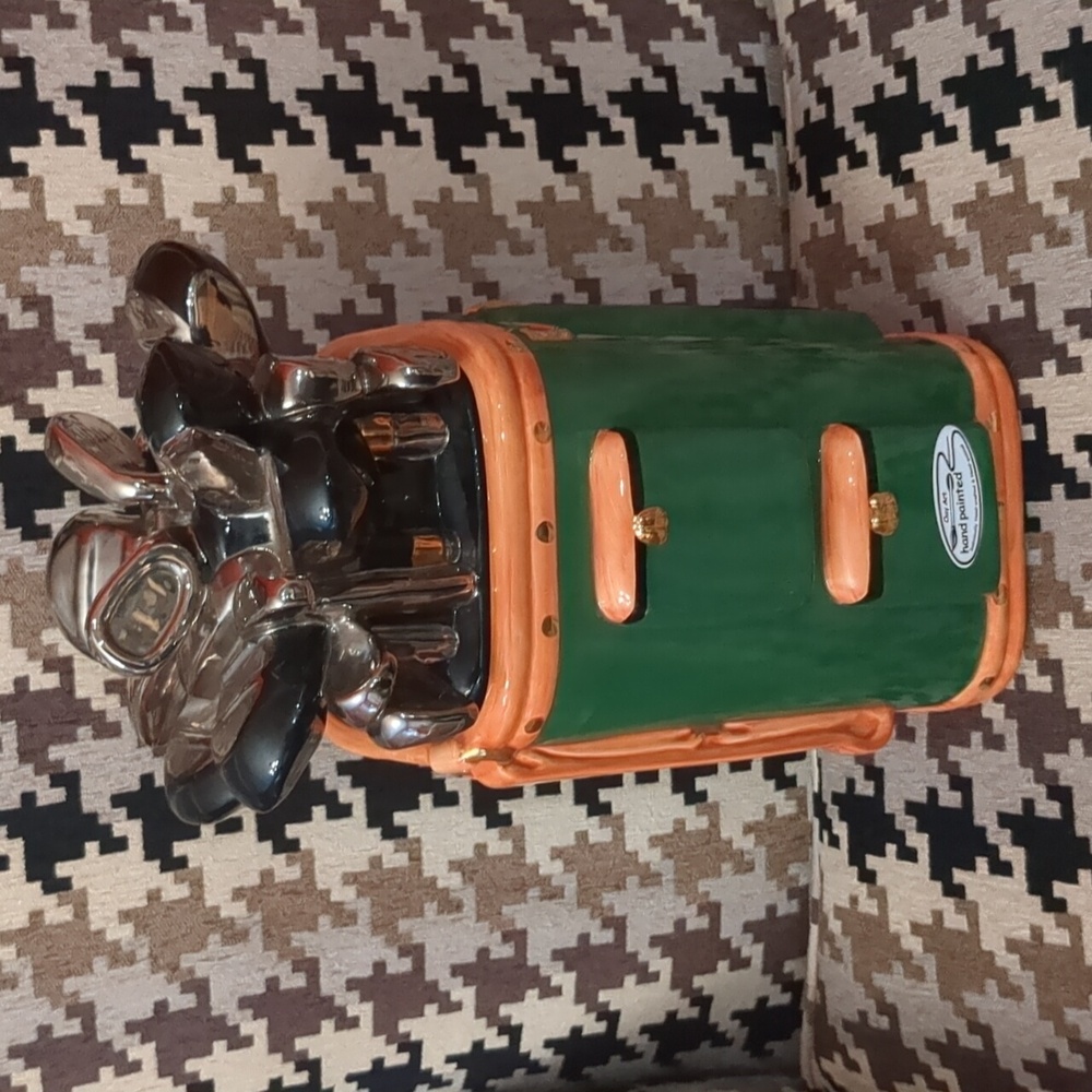Clay Art Rare Vintage Golf Bag Cookie Jar Canister